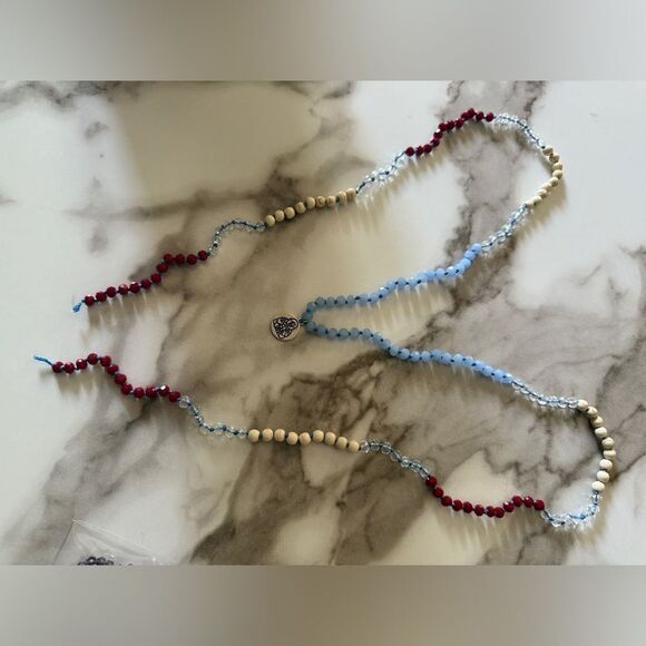 Colorful Beaded Necklace with Buddha Charm – 44” Long (New) - Picture 7 of 17